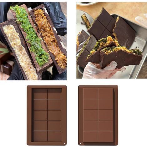 2 moules en silicone pour chocolats artisanaux, marron (1/5)