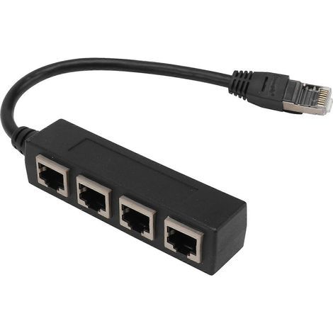 répartiteur réseau RJ45 à 4 ports pour réseau domestique-30x2.5cm-Black (1/4)