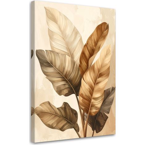 Leinwandbilder Beige tropische Blätter in einer ruhigen botanischen Komposition 20x30 (1/5)