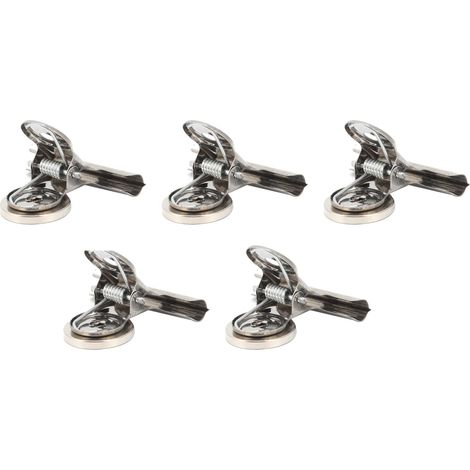 5 Stück runde Magnetclips, 50 mm breit, aus robustem Edelstahl, zum Organisieren und Dekorieren (1/5)