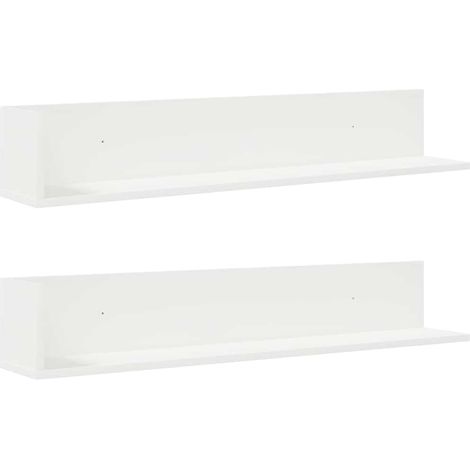 Maison Exclusive - Wandregale 2 Stk. Weiß 100x16,5x16,5 cm Holzwe (1/5)