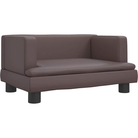 Lit pour chien panier canapé confortable 60 x 40 x 30 cm similicuir marron