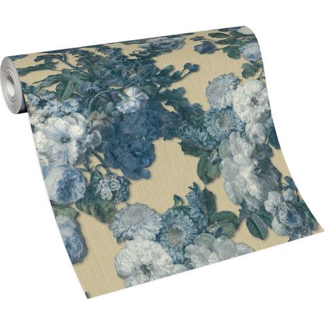 Papier peint exotique arbre gris clair Tapisserie jungle grise claire salle de bain & salon Papier peint feuille idéal couloir et bureau (1/5)