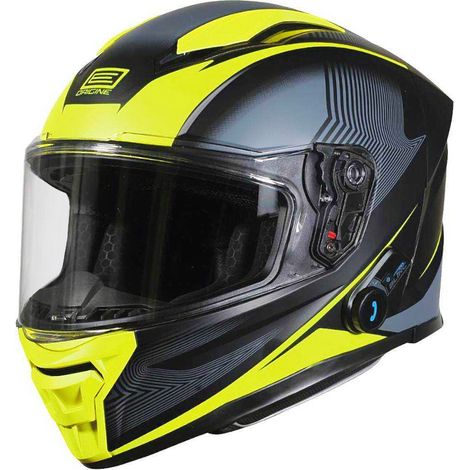 Casque Origine Pista Elementary + BT jaune fluo mat noir taille L (1/5)