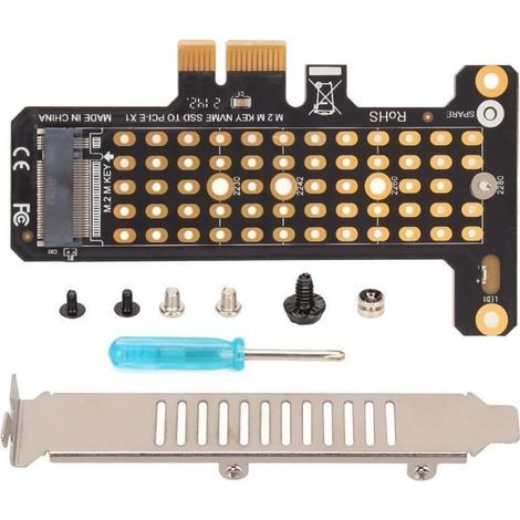 Sonew Carte PCIE NVMe Carte Riser NVMe M.2 vers PCIE X1 Déflecteur Pleine Hauteur Adaptateur PCIE NVMe pour Win informatique boite (1/4)