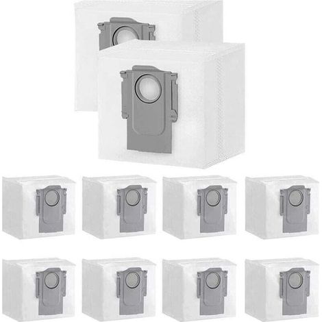 Confezione da 10 sacchetti per la polvere, compatibili con la stazione aspirapolvere robot Xiaomi Roborock S7 Max Ultra / S7 Pro Ultra / Q7+ / Q7 Max+ / Q5+, sacchetti di ricambio usa e getta da 3 lit (1/2)