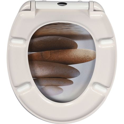 HomSeat WC-Sitz, Deckel mit Absenkautomatik, Schnellverschlussmechanismus, leicht zu reinigen, einfache Montage von oben, Sitz aus Duroplast (O-förmig)