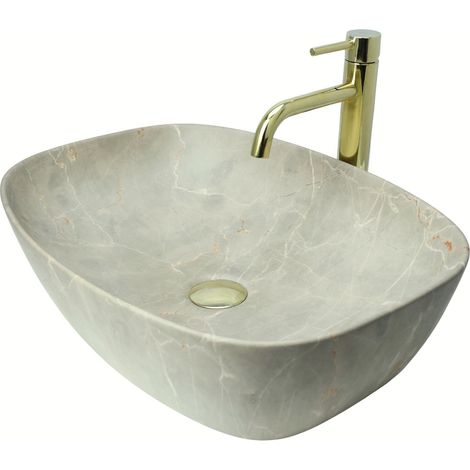 GTM Design Passe-lavabo 51 cm - Passe-lavabo moderne mat sans hahnloch - Passe-lavabo élégant ovale pour baignoire et WC d'hôtes - près du bassin de lavage (1/5)