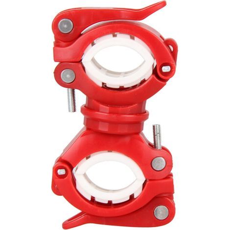 (Rosso) Supporti per luci Clip per torcia da bicicletta Supporti per luci anteriori Clip da alpinismo Accessori per mountain bike Attrezzatura per ciclismo (1/4)