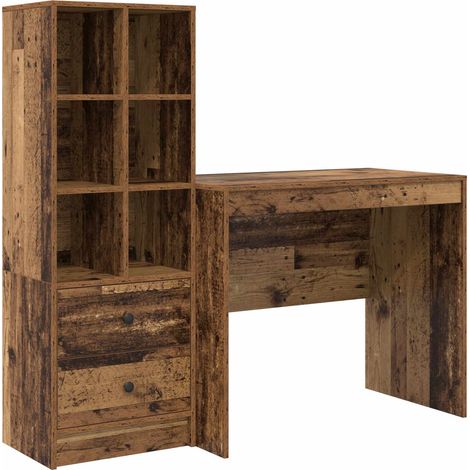 Maison Exclusive - Bureau avec tiroir avec étagère avec stockage 2 pcs Bois ancien