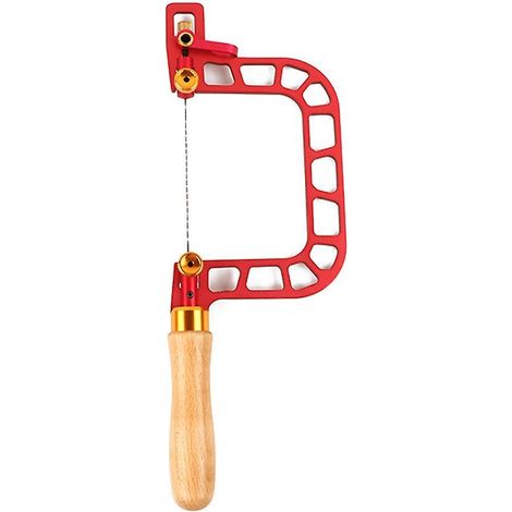 Handdrahtsäge aus legiertem Stahl, Laubsäge mit Aluminiumrahmen, Laubsäge für Holzbearbeitung, 7,6 cm (3 Zoll), rot