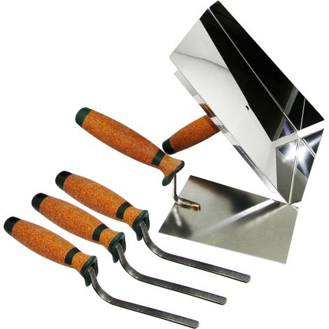 CONTOO Fugblech Edelstahl 245x155mm + Trapezkelle + Fugenkelle 6,10,12mm KORKGRIFF CT04