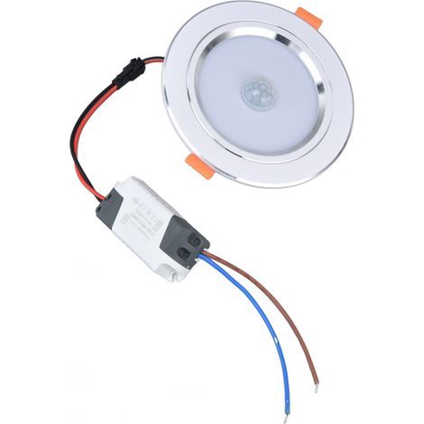 9-W-LED-Einbaustrahler mit Infrarot-Bewegungsmelder (85–265 V), 80 mm Öffnung, warmweißes Licht (1/5)