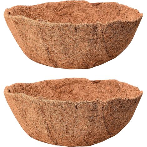 Revêtements en fibre de coco pour suspensions de 14 pouces - Paquet de 2 - Alternative naturelle aux paniers suspendus (1/5)