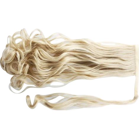 Extension de cheveux bouclés à clip, mèche longue femme, fixations ajustables auto-agrippantes, queue de cheval postiche 24/613, volume naturel. (1/5)