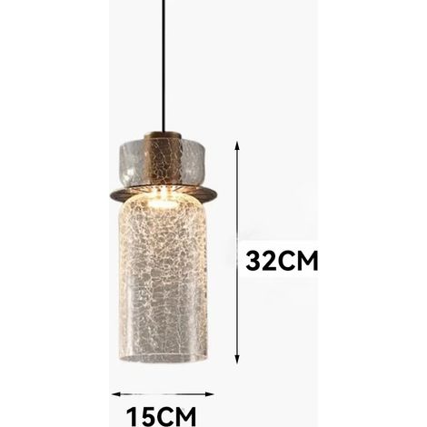 Lampe Suspendue Rétro Design Moderne et Léger, Luminaire Décoratif pour Tête de Lit, Comptoir de Café ou Mur d'Accent, D150xH320mm, Lumière Claire (1/2)