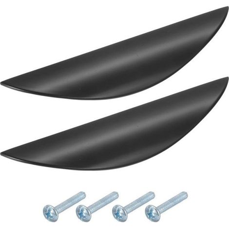 Poignée De Meuble Demi-lune - Alliage De Zinc - Pour Cuisine Et Tiroirs - 147 X 35 Mm - Ecartement 96 Mm - Noir - 2 Pièces (1/5)