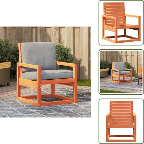 Chaise de jardin cire marron 57,5x63x76 cm bois de pin massif - Chaises De Jardin - Chaises Extérieures - Mobilier De Jardin - Fauteuil De Jardin - Chaise En Bois (1/5)