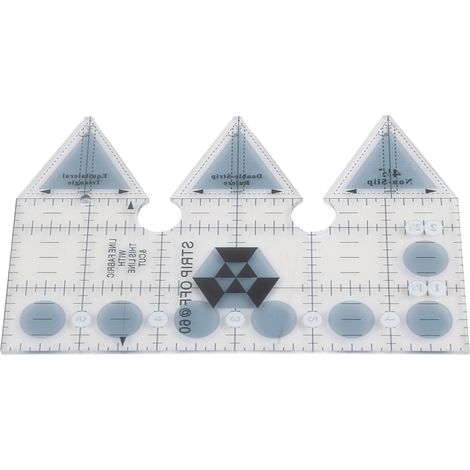Règle quadrillée à 45/60/90 degrés, double bande, en acrylique transparent antidérapant, guide de coupe en quart de triangle pour la couture (1/5)