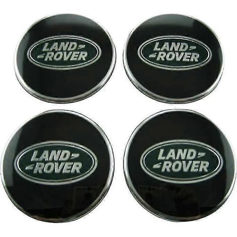 OEM-Land Rover 62-mm-Radnabenkappen aus Leichtmetall, schwarz-grün, 4er-Set