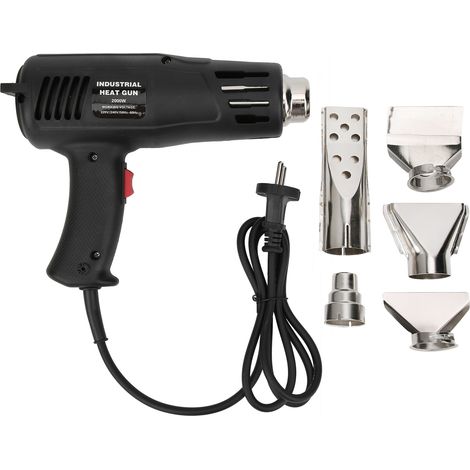 Pistolet à air chaud portatif 2000W avec 5 buses J12, prise UE 250V, outil électrique multifonction pour bricolage et décollage. (1/5)