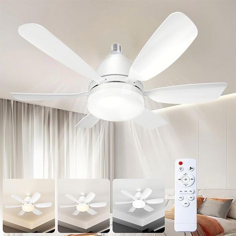 Ventilateur de Plafond 50cm - Lumière LED 3 Couleurs Réglables - 3 Niveaux de Ventilation - Contrôle à Distance - Minuterie - Installation Facile E27 (1/5)