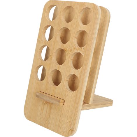 Présentoir de table en bois pour huiles essentielles, présentoir d'aromathérapie, rangement pour vernis à ongles et cosmétiques, pouvant contenir 12 flacons de 10 ml (1/5)