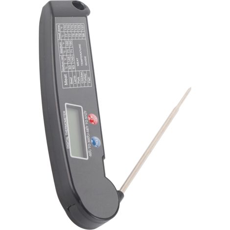 Digitales elektronisches Lebensmittelthermometer, faltbar, intelligentes Sofortmessthermometer für die Küche, Schwarz (1/5)