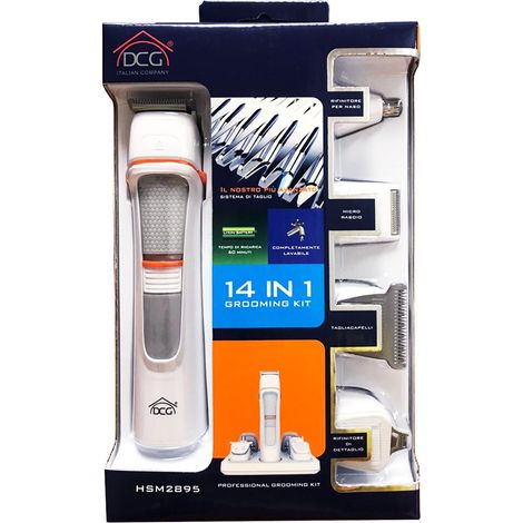 Rasoio Taglia Capelli Trimmer Elettrico Ricaricabile Regola Barba 14 pezzi