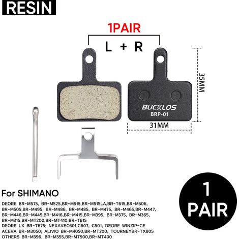 Plaquettes de frein à disque en résine, adaptées aux freins à disque hydrauliques de VTT B01S, aux freins à disque B03S et aux freins à disque B05S. (1/5)