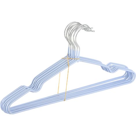 Set 10 Appendiabiti in Metallo con Rivestimento Antiscivolo, Design Salvaspazio Elegante per Giacca e Pantaloni – Ideale per Armadio Casa e Ufficio (1/5)