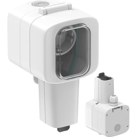 Presa Stagna Oblò da parete da esterno Schuko rinforzata per EV, Presa Ricarica veicoli elettrici, Multipresa outdoor IP56, Bianco