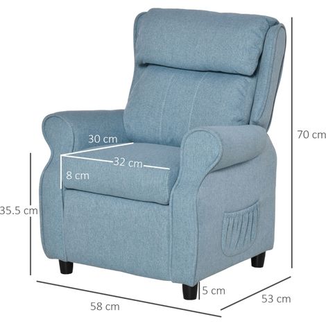 Poltrona per bambini blu con braccioli e schienale regolabile 58 x 53 x 70 cm MODENUIT (1/5)