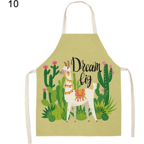 Tablier De Cuisine - Sans Manches - En Coton Lin - Ajustable Par Lacets - 53 x 65 cm - 1 Pièce (1/2)