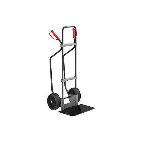 eurokraft pro  Carrello per sacchi con pattini  nero  piano di
