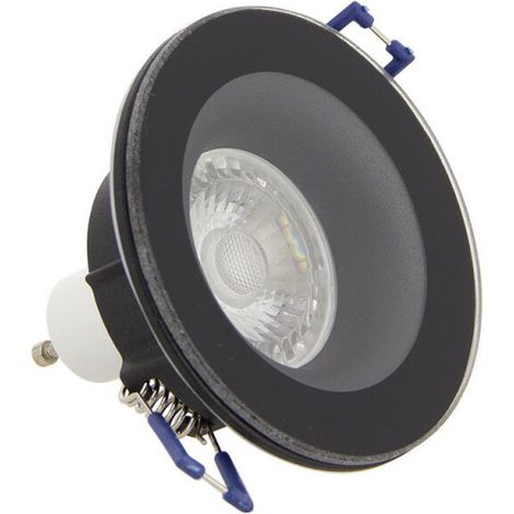 Spot GU10 50 W, lumière blanche neutre (4000 K), IP44, noir, pour intérieur et salle de bain, compatible avec variateur
