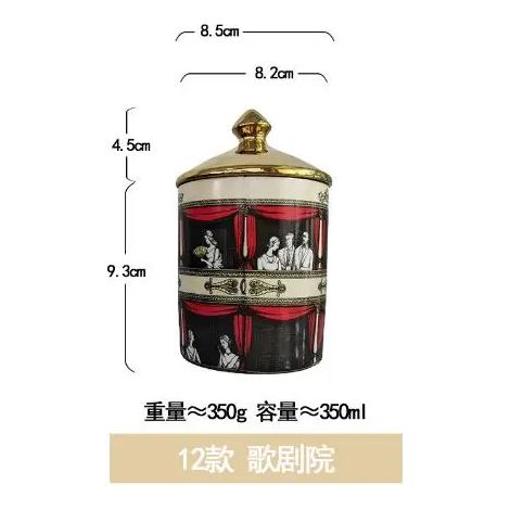 Pot à bougie parfumée en céramique avec couvercle peut également servir de boîte à bijoux, de bougeoir ou de récipient pour fruits secs.
