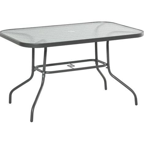 Table de jardin rectangulaire avec emplacement pour parasol, 120 x 80 x 70 cm (1/5)