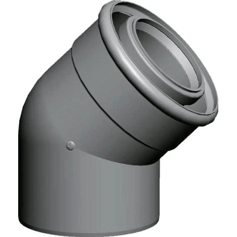 Wolf Curva fumi concentrica DN80/125 2 pezzi, 45 gradi, in PP, 2651472