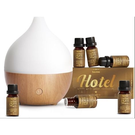Set Diffuseur Huiles Essentielles de Style Hôtel Diffuseur de Parfum Maison 8 LED Diffuseur d’Arômes Ultrasonique sans BPA pour Le Yoga et Le Bureau Blanc (1/5)