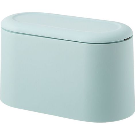 Mini Poubelle de comptoir pour, Couvercle de Cartouche, Poubelle, Porte-Maquillage, vanité, Salle de Bains, Cuisine, Bureau (Lumière Bleu) (1/5)