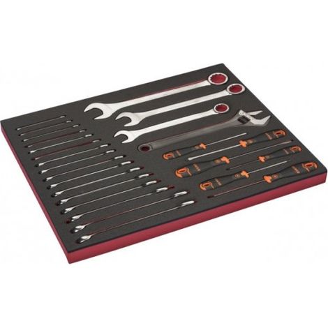 BAHCO - Jeu de clés et de tournevis, module mousse 3/3 Fit&Go - 26 pcs