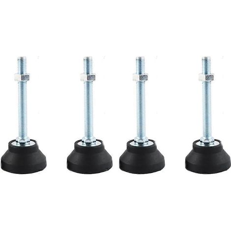 Pieds de nivellement pour meubles, ensemble de 4 pièces, réglage de hauteur robuste M10 avec rondelles filetées noires de 50 mm (1/5)