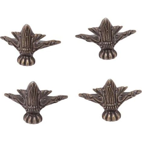 4 pièces Petit Pied d’angle décoratif en metal pour boîte à bijoux, table avec vis Style vintage