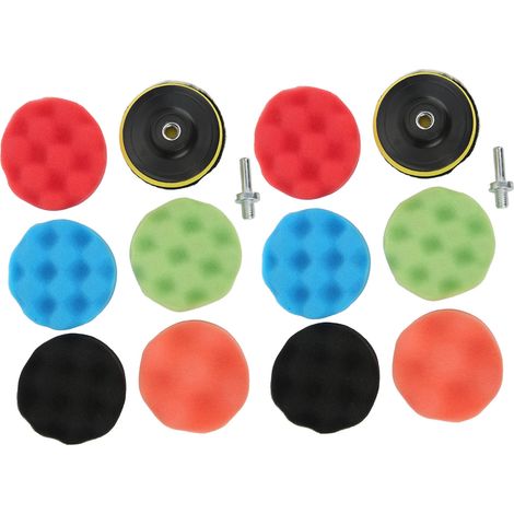 Set mit 2 Polierpads, 7,6 cm, 5 Farben, inklusive Verbindungsstange für Kfz-Bohrmaschinen (1/5)