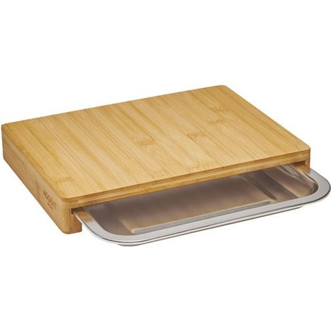 GUILLOUARD - PLANCHE A DECOUPER 28,5 X 21 X H 4 CM EN BAMBOU AVEC 1 TIROIR INOX (1/4)