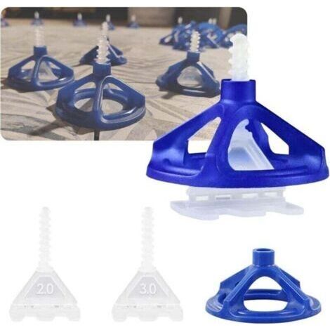 Kit Croisillon Carrelage Autonivelant 2mm x100 + Cadran réutilisable x100 I Facile pour Bricoleur et Carreleur Outil de Nivellement + Cale Carrelage Sol et Mur I Carreaux épaisseur 3-19mm Joint