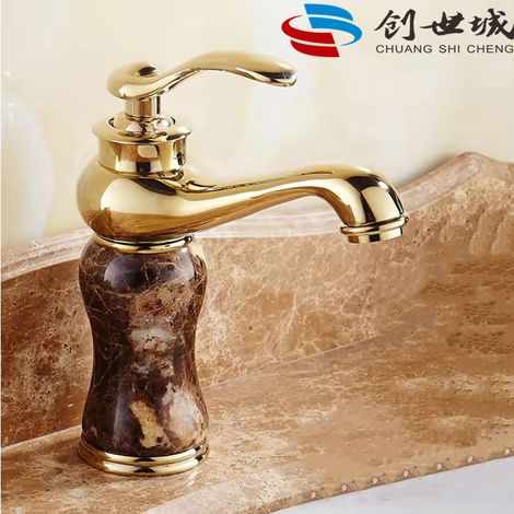 European and American style brass basin single-hole hot and cold water faucet for bathroom sinks and washbasins - Model C