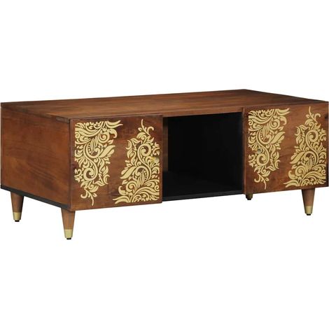 Couchtisch Honigbraun 100 x 54 x 40 cm Massivholz Mango