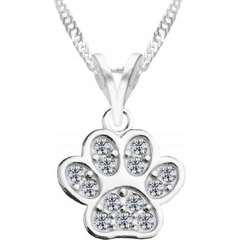 Silberne Hundepfoten-Halskette, Hunde-Haustierfreund-Hunde-Silber 925 (1/5)